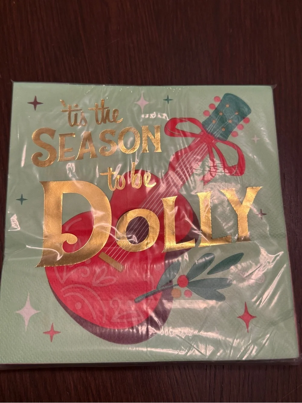 Dolly Parton Mint, Red & Gold 'Holly Dolly' Holiday Dinner Plates & Napkins